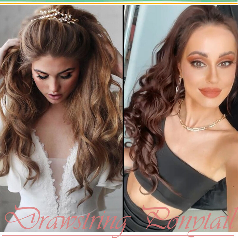 200g Real As Human Thick Drawstring Ponytail Clip In Hair Extension Pony Tail US