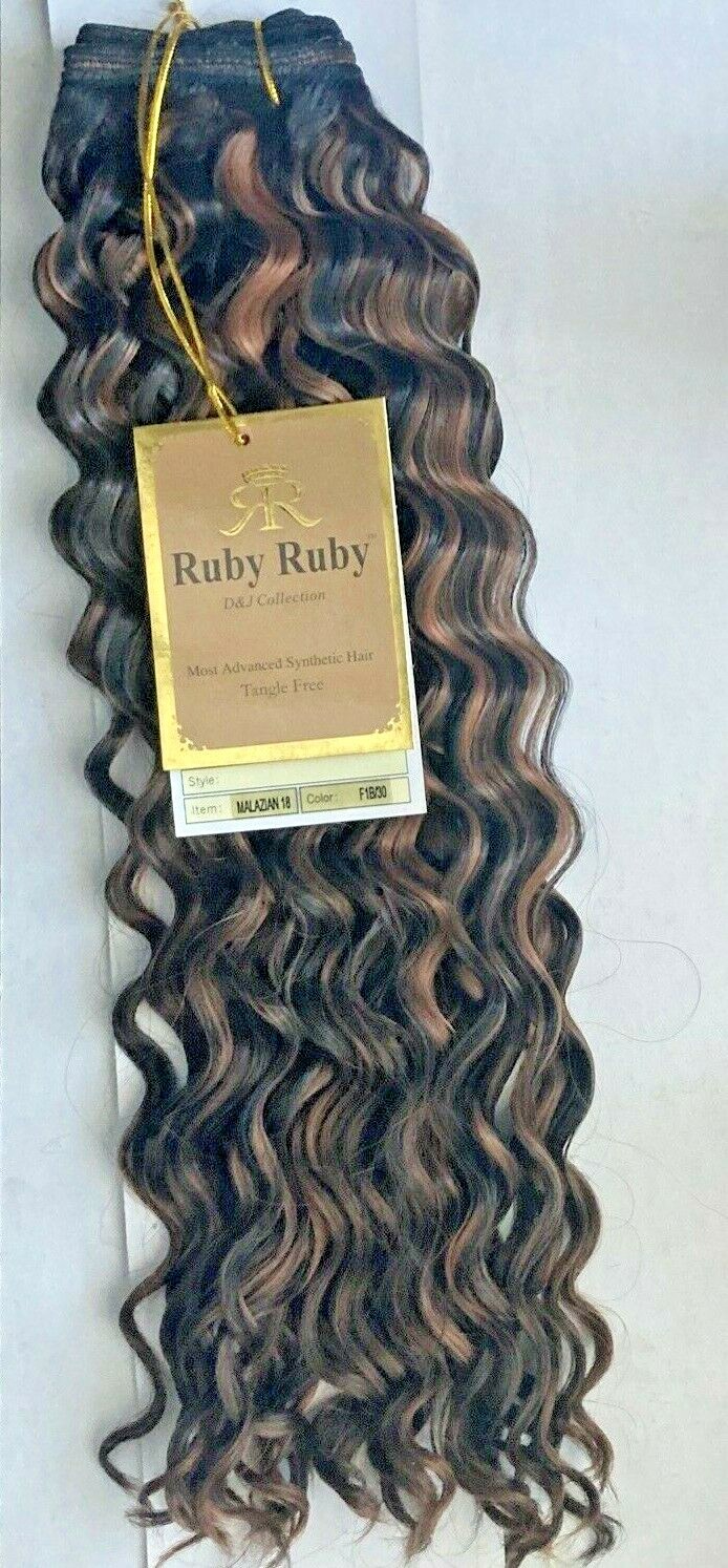 1 Packs Most Advanced Synthetic Wavy Hair Extensions Tangle Free 18″ Color:1B/30