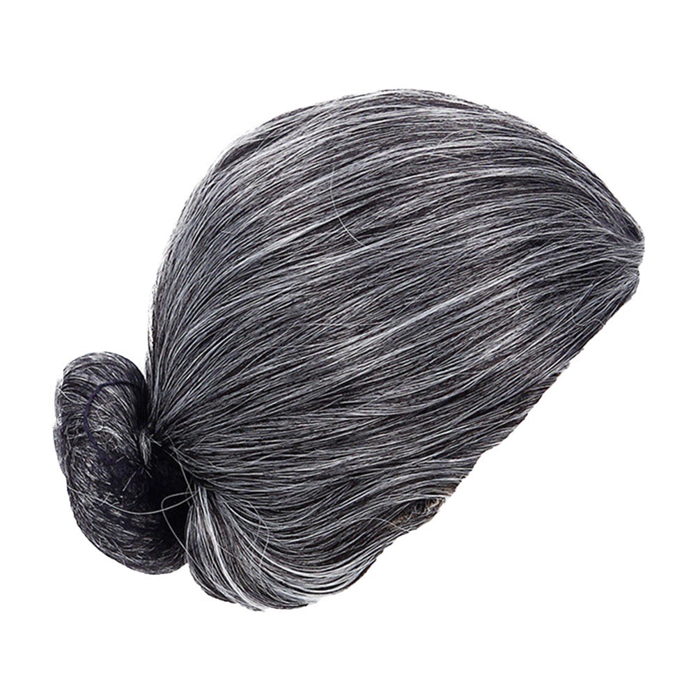 1Pcs Old Women Cosplay Wig Grey Durable Reusable High Quality Fiber Accessory