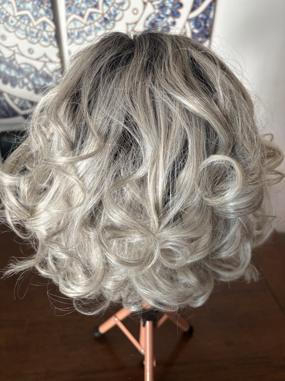 Luxury Lace Front Free Part Stunning Salt & Pepper /Silver, Blonde Synthetic Wig