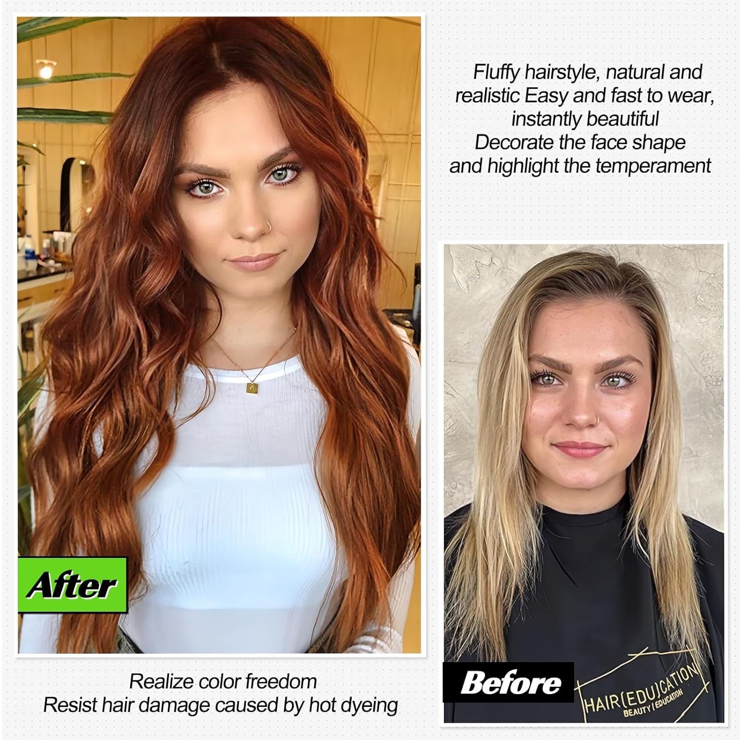 starluck Long Ombre Auburn Wavy Wig for Women 26 Inch Middle 26 Inch,