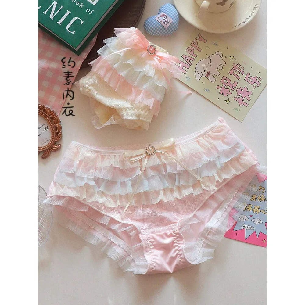 Japanese Style Lolita Princess Lingerie Set Women Pure Desire Cake Layer Lace Me