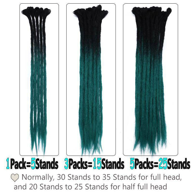 US 20”24” Dreadlocks Hair Extensions 100% Handmade Afro Twist Reggae Hair Unisex