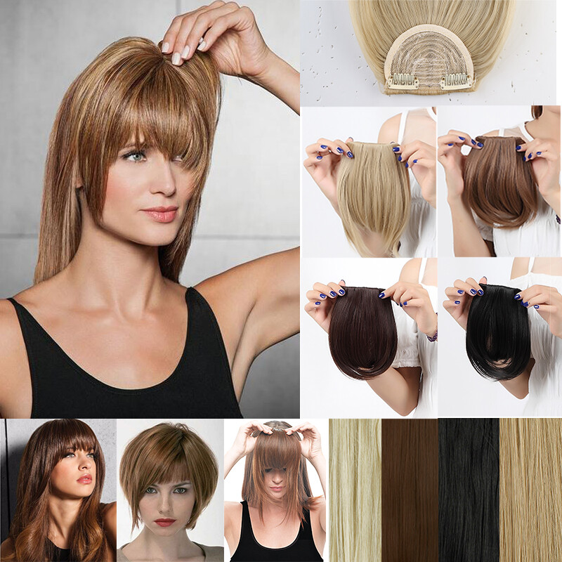 Fake Bangs Hair Clip on Front Neat Bang Fringe Hair Extensions AS Real Hair US
