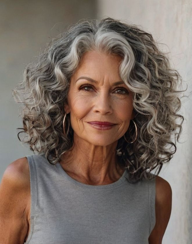 Short Silver Gray Wig with Blonde Highlight Human Hair Lace Front Wigs