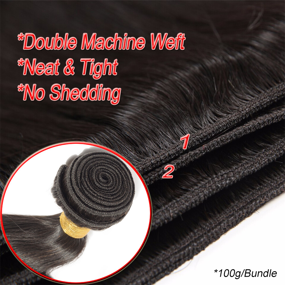 300G/3 Bundles THICK 100% Virgin Human hair Extensions Sewing In Bundles Weave