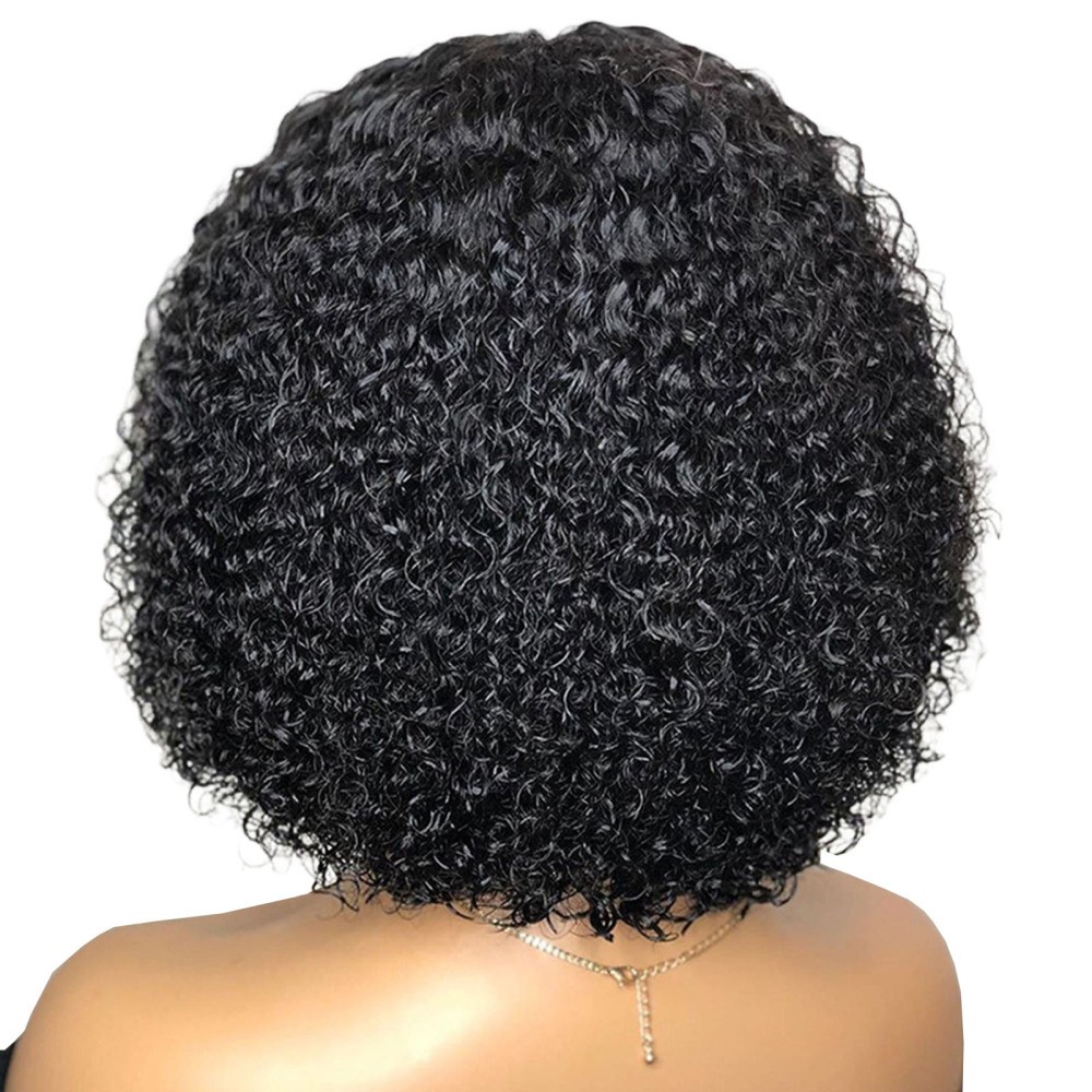 Women Curly Black Afro Curly Wave Lace Front Wigs Synthetic Hair Wig