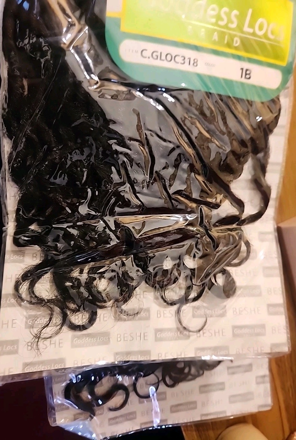Beshe Goddess Locs 18″ Crochet Hair 1B Pre-looped Set Of 2 Packs