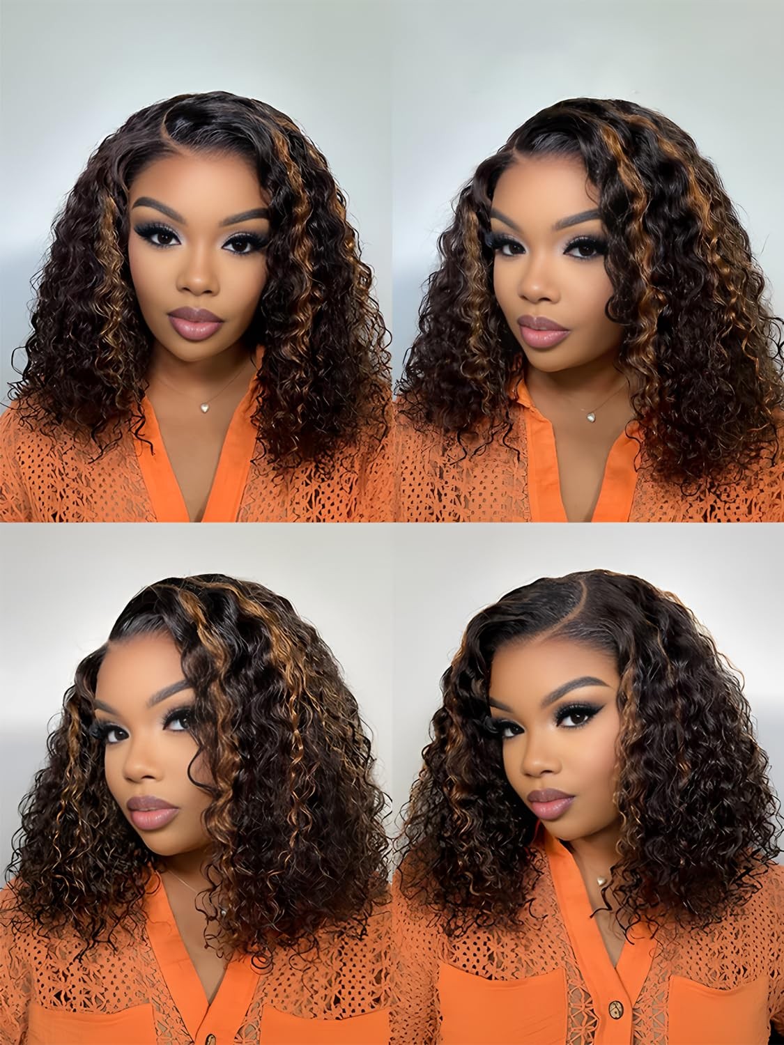 Isee Hair Highlight Glueless Bob Wigs Human Hair Pre Plucked Pre Cut 2/30 Honey
