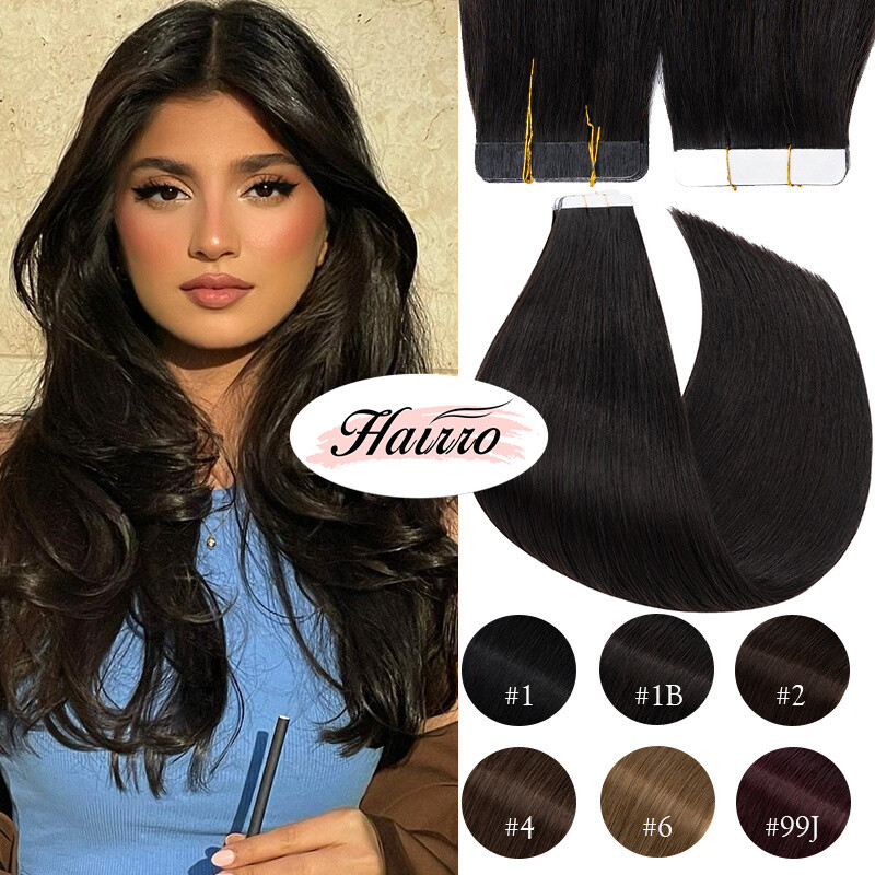 Tape In Indian Remy 100% Human Hair Extensions Thick Skin Weft Seamless HAIRRO
