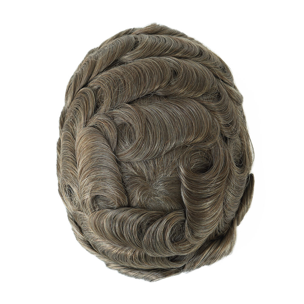 Mens Toupee Hair replacement Hairpiece for men Full French lace Mens Hair system