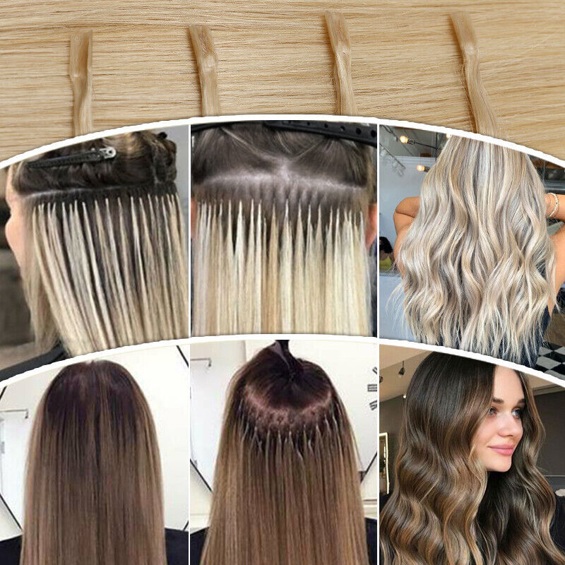 Pre Bonded Keratin Glue Nail U Tip 100% Real Remy Human Hair Extensions Thick 1g