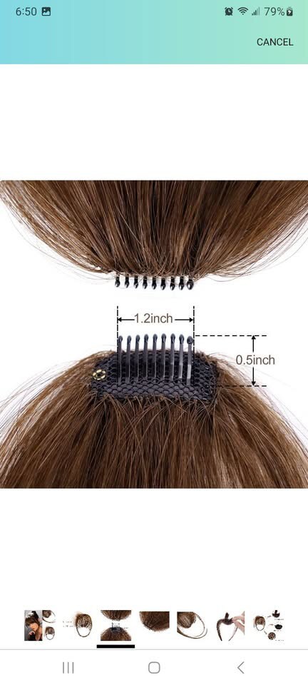 Clip in Bangs Real Human Hair Bangs Hair Clip on Bangs-Wispy Bangs, Medium Brown