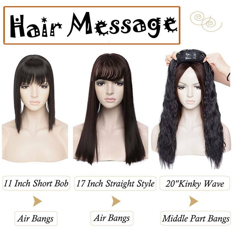 Real 100% Nautural Clip In Topper Hair Extension Thick As Human Long Straight US