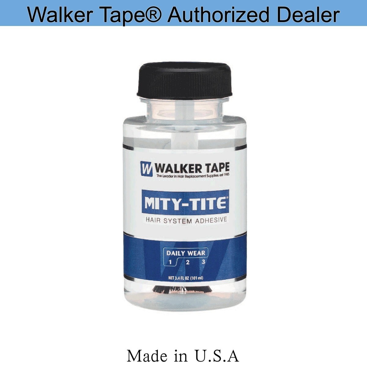 Walker 3.4oz Mity Tite Hair Adhesive, Brush On, Wigs& Toupee Glue Scalp