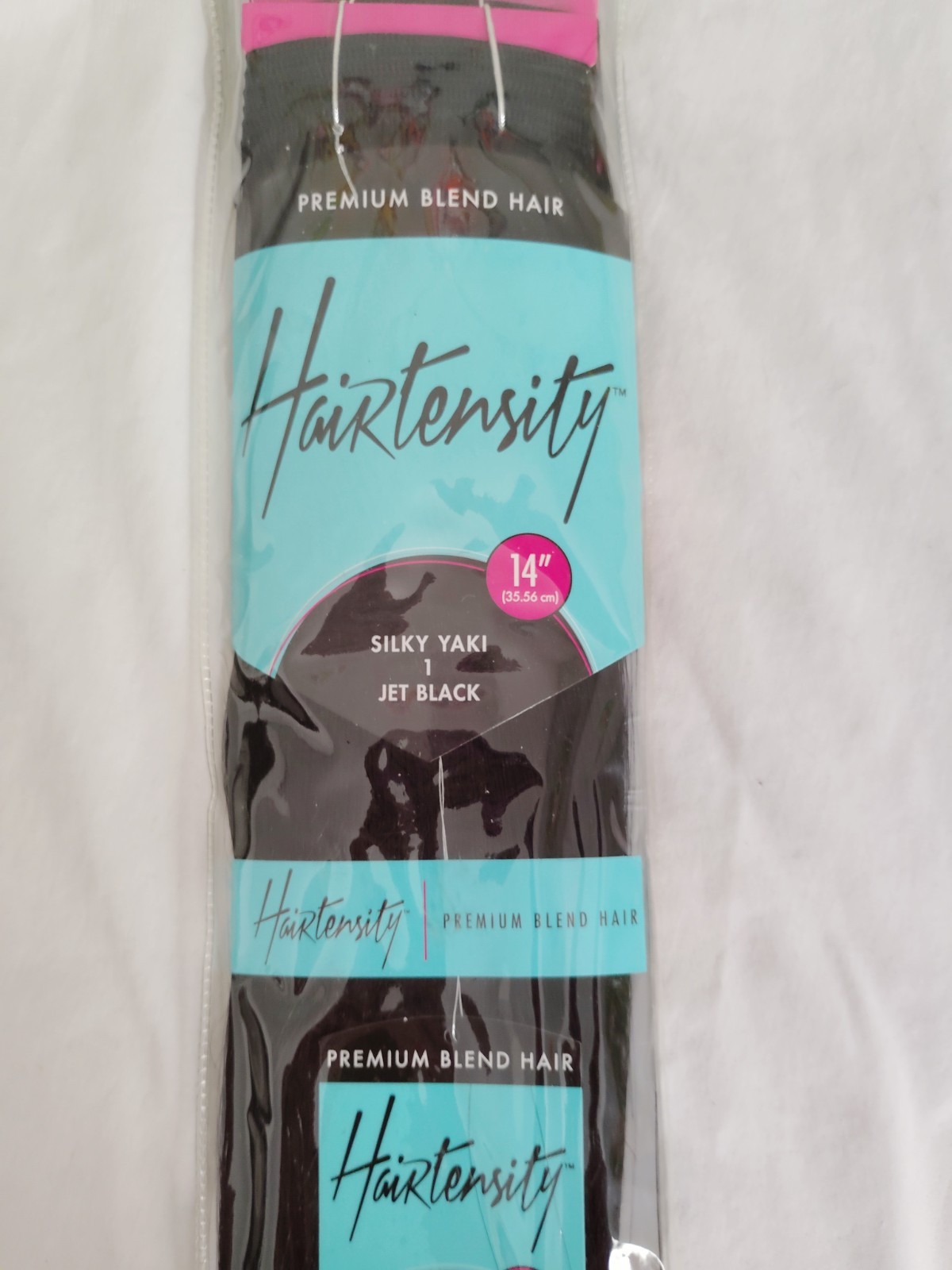 Hairtensity Weft Hair Extension 14″ Silky Yaki Jet Black Synthetic Straight