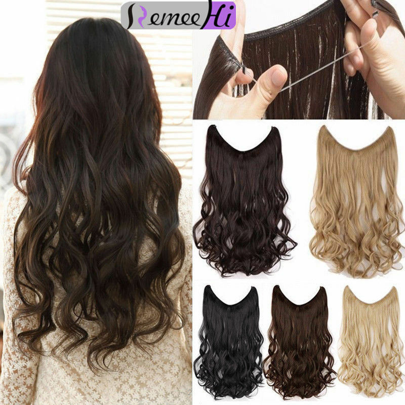 15″-24″ Body Wave Invisible Wire Halos 100% Remy Human Hair Extensions 80G