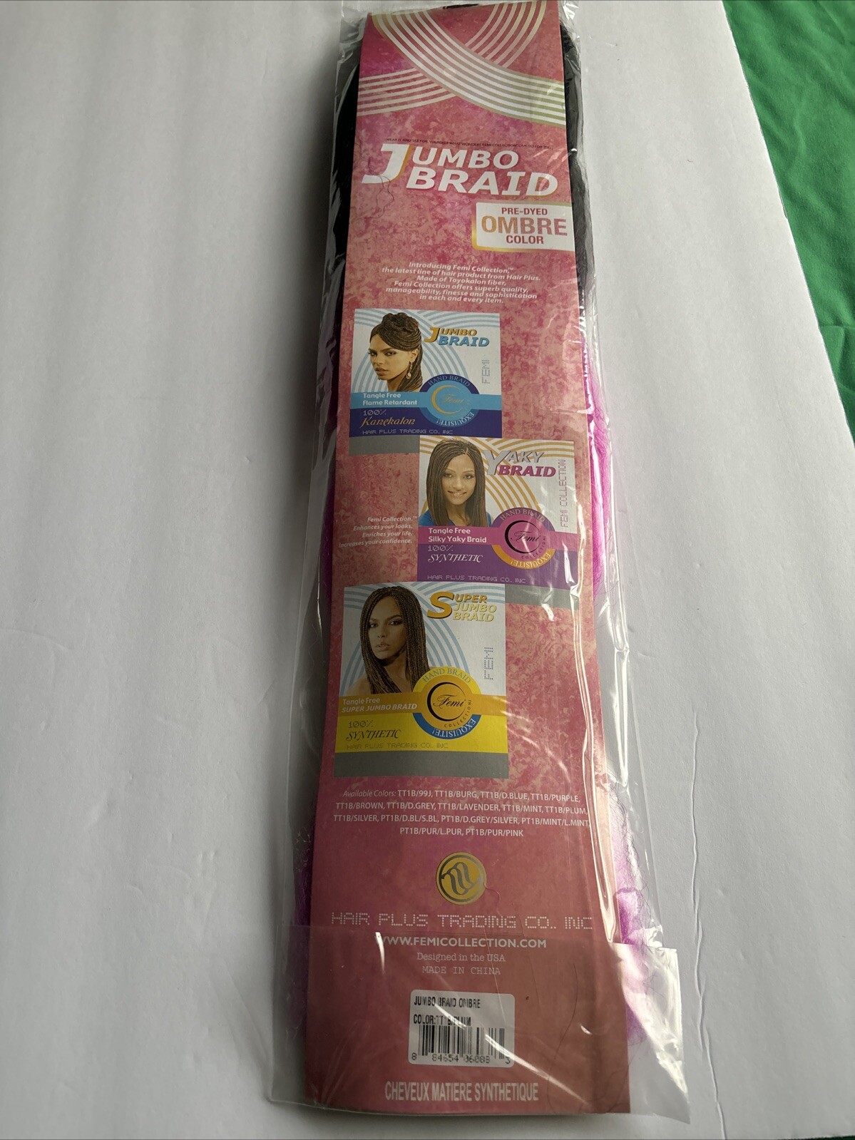 jumbo braid premium soft hair. Remy Feeling Plum Colored Ombré TT1B/plum