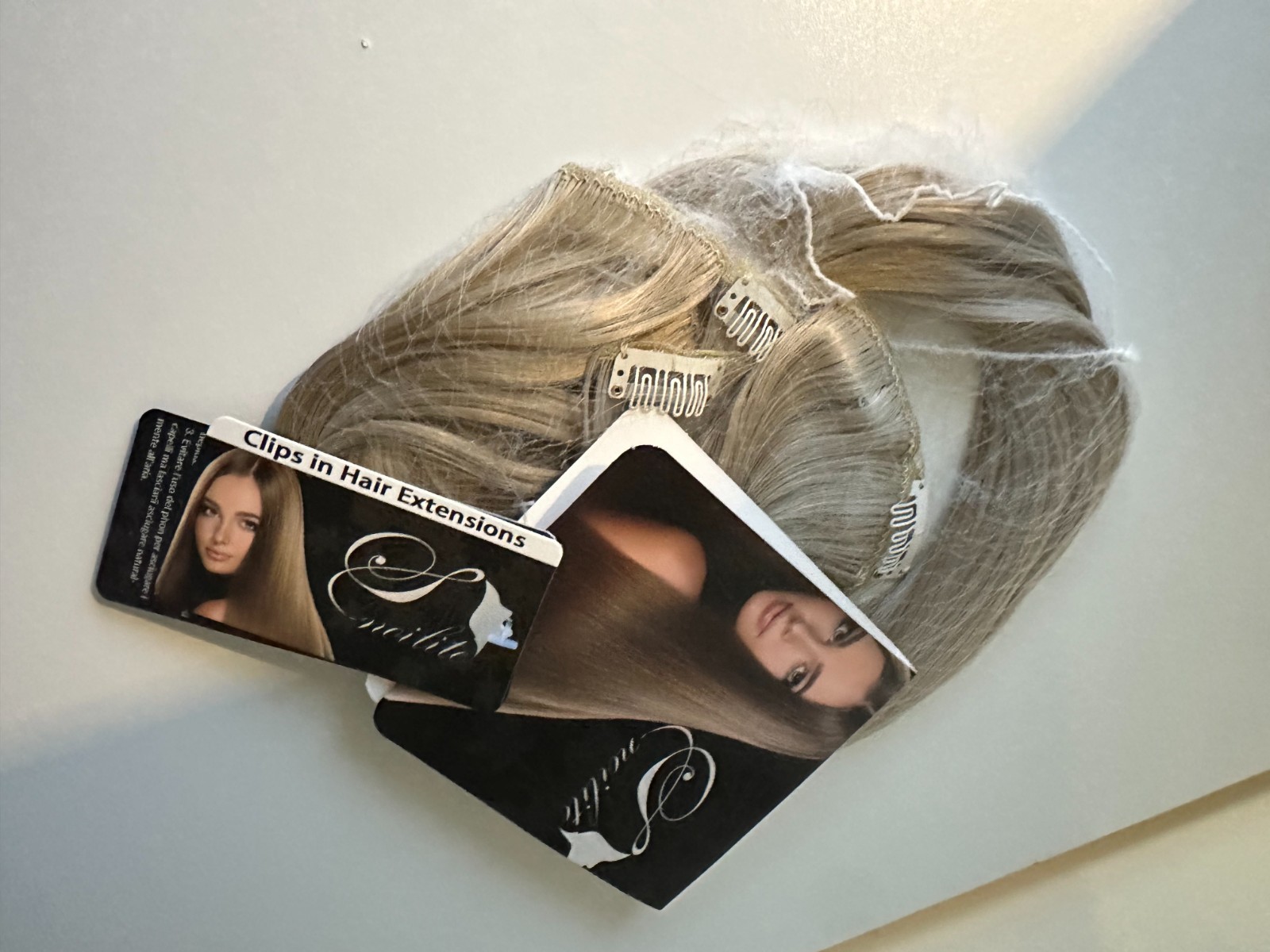S-Noilite Hair Extension Women Gray Straight Synthetic Washable Clip-In SZ N226