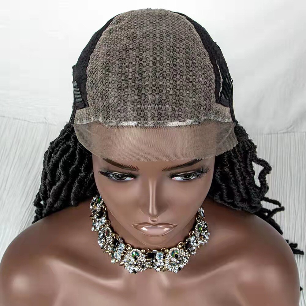 Faux Locs Wig with Lace Front Dreadlock Wig with Baby Hair Synthetic Soft Curly