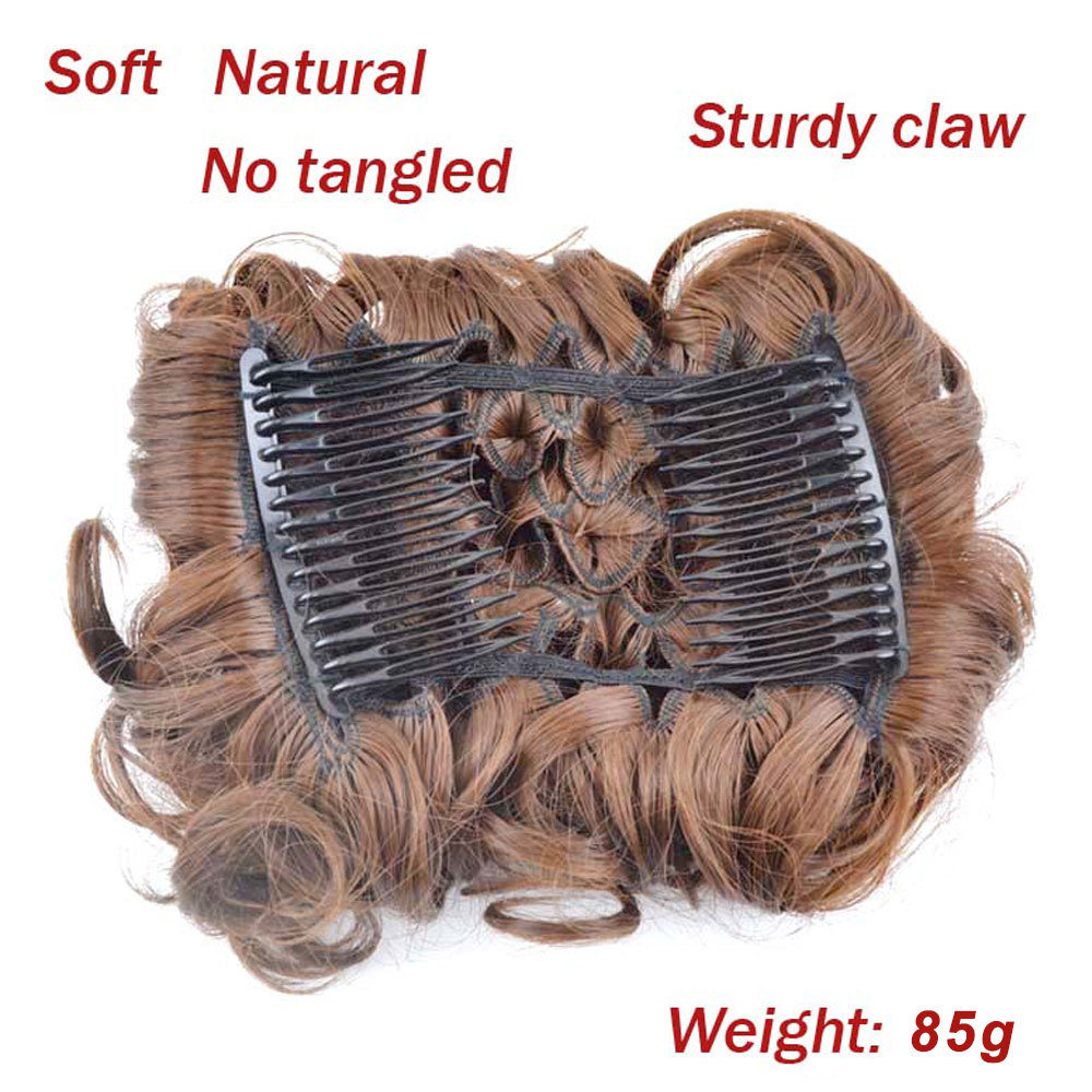 MEGA LARGE THICK Curly Chignon Messy Bun Updo Clip in Hair Extensions AS REAL US