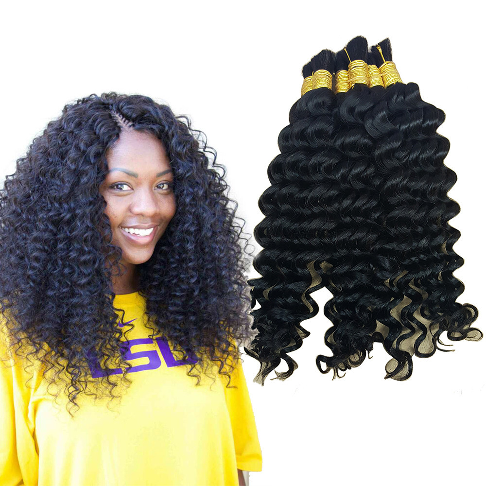 Bulk Braiding Hair Human Hair Micro Braids Brazilian Deep Wave Bulk Hair No Weft