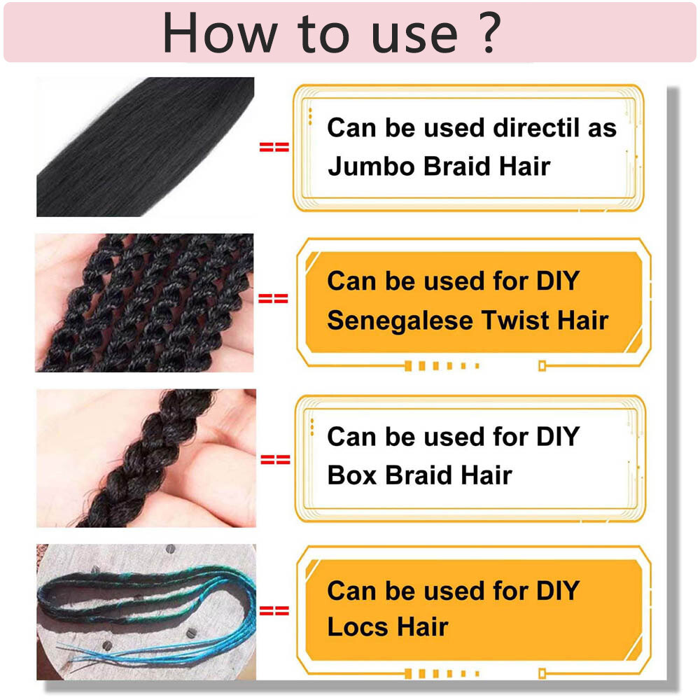 24in Long Thick Ombre Rainbow Jumbo Braiding Hair Extensions Synthetic Any Color