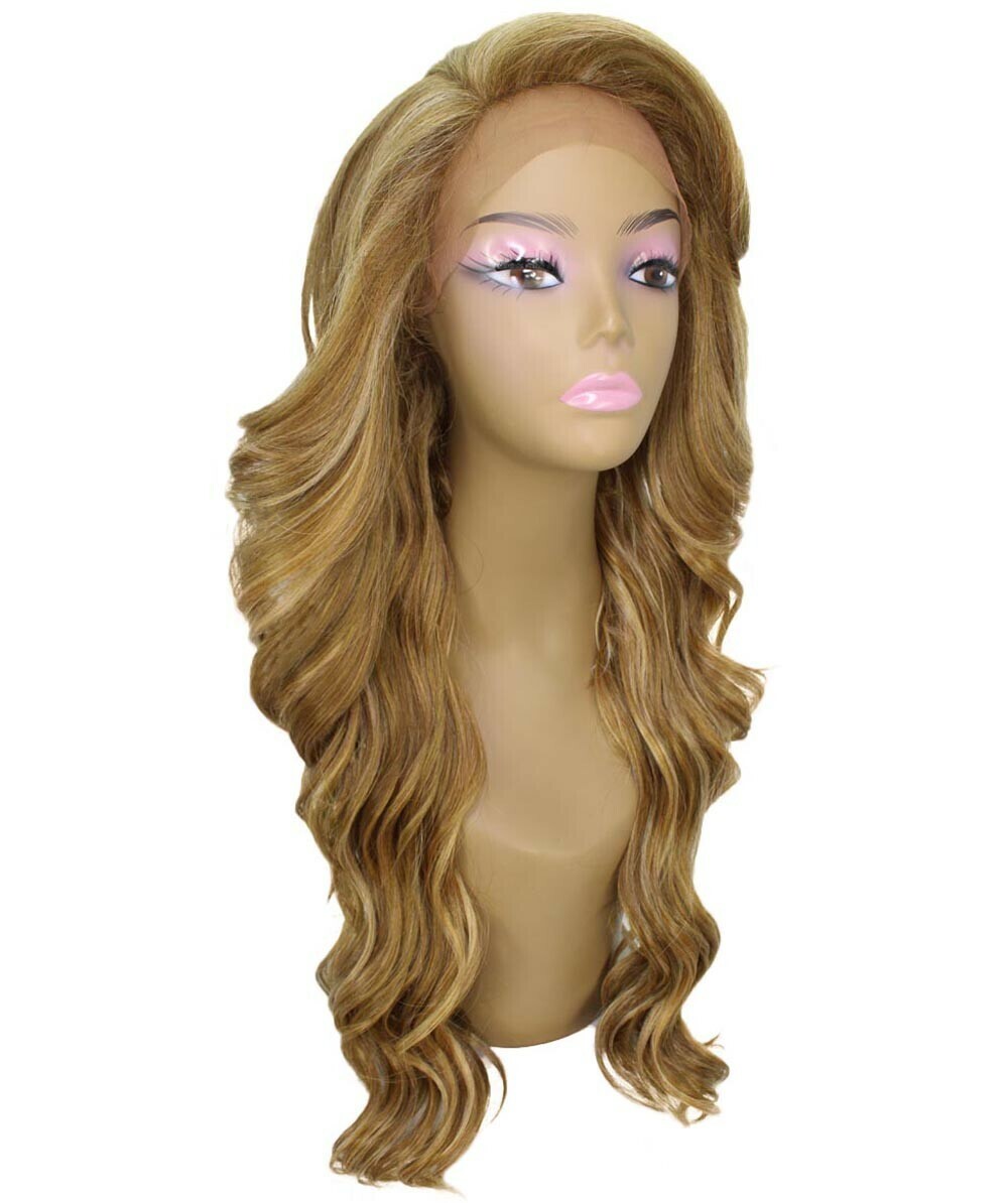 LUXLUXE Asana Wavy 26″7×4 Women’s Lace Front Wig, BLT-0117, Blonde Blend