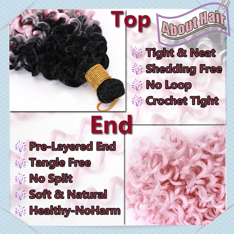 Afro Deep Water Wave Packs Crochet Braids Hair Extensions Kinky Curly Hairpiece