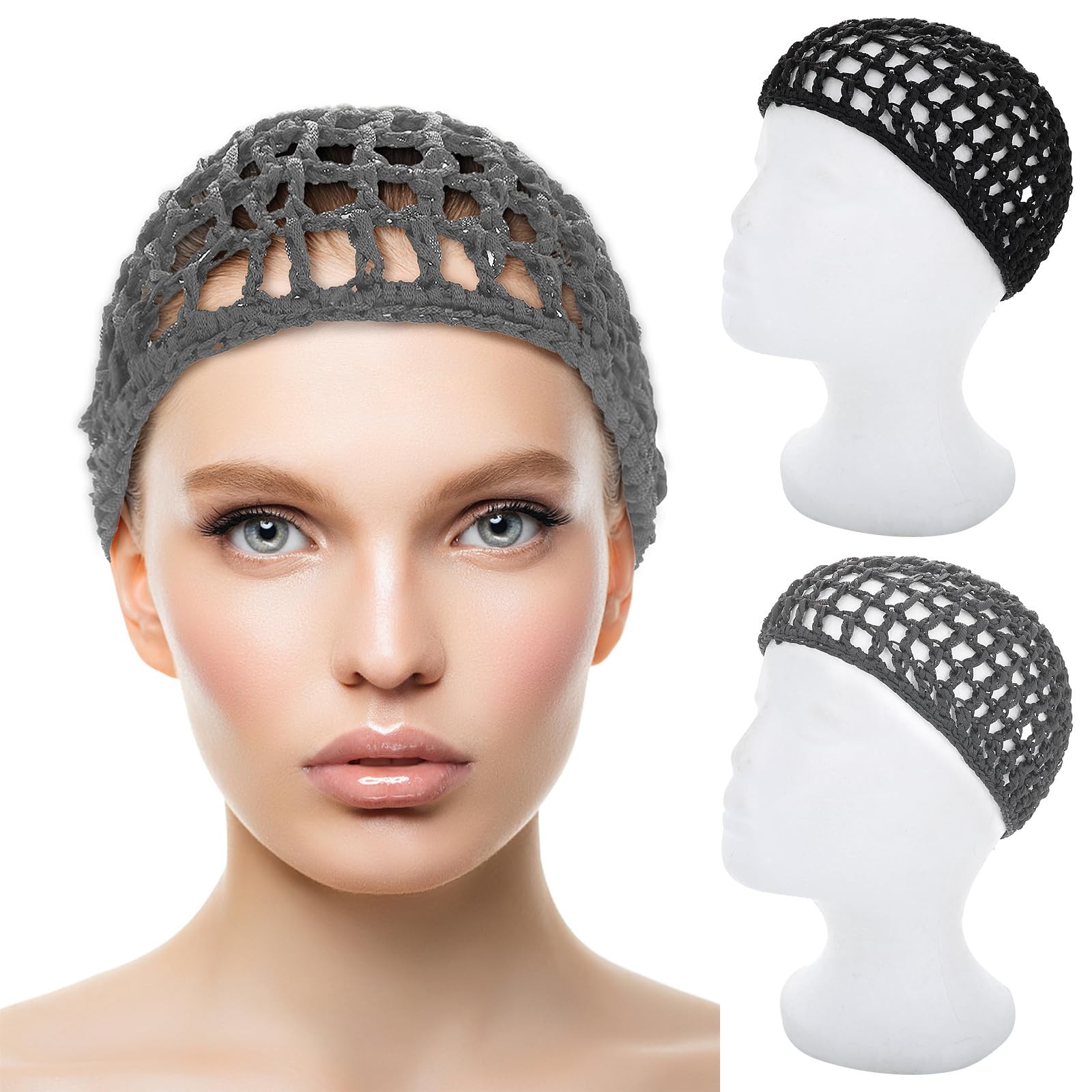 2 PCS Wig Cap Hair Net Sleeping Bonnets Essentials Hairnets Elastic Bands Wra…