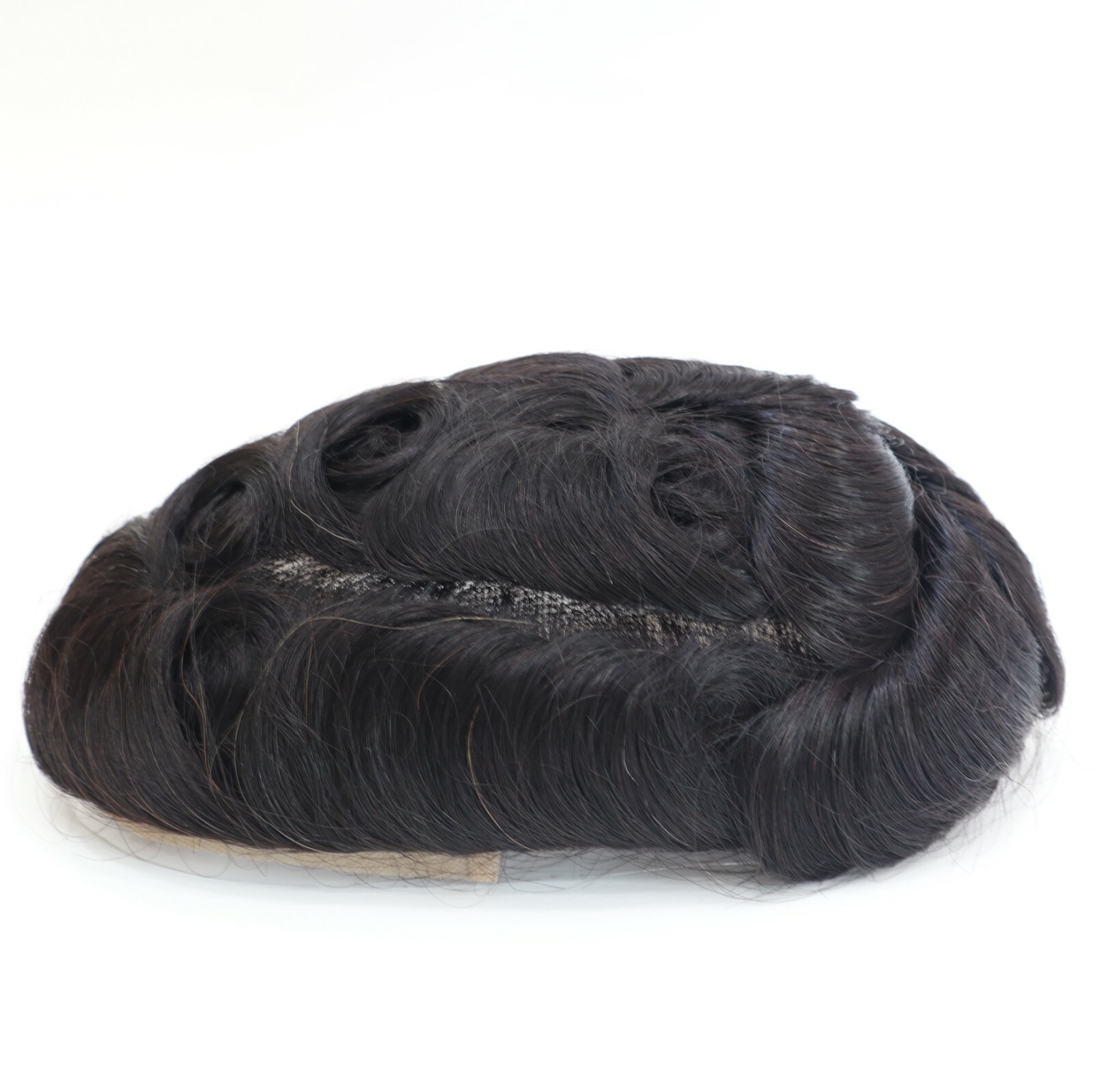 Mens Toupee Human Hair Replacement System Lace Front Fine Mono Wigs Hairpieces