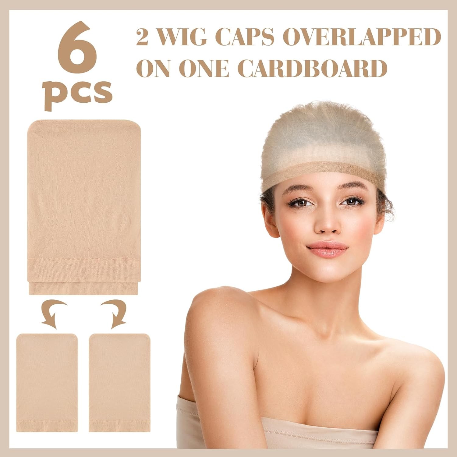 PLULON 6 Pcs Wig Cap for Women, Mesh Stocking Wig Caps Net Closed End Hair Mesh