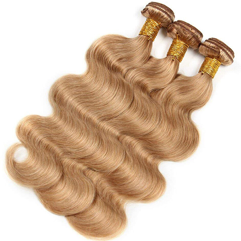 Wavy Weaving Weft Indian Virgin Human Hair Extensions 3 Bundles /300G Brown Long