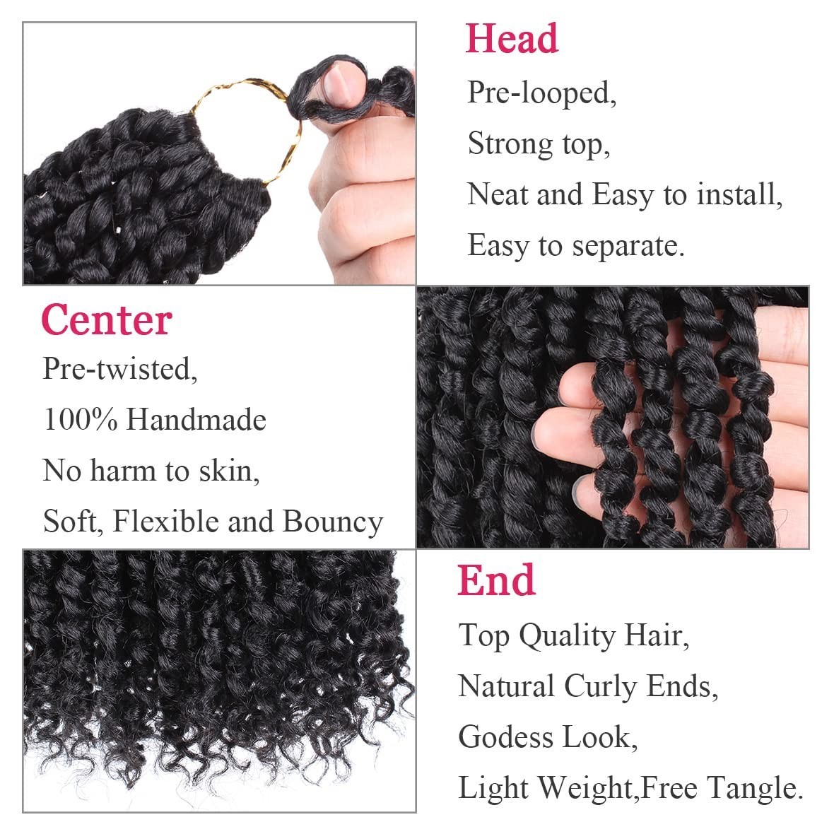 10 Inch Pre-Looped Passion Twist Crochet Hair – 8 Packs Pretwisted Bohemian Brai