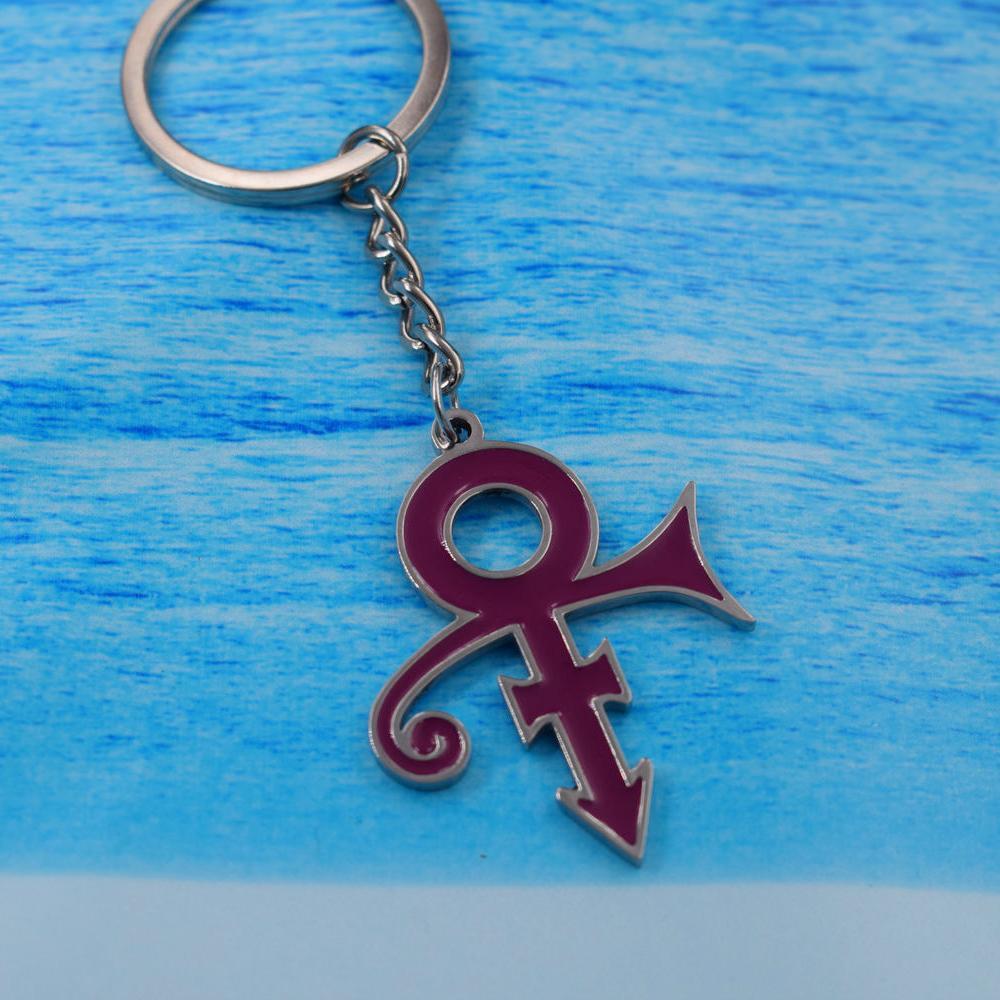 Sanlan 1pcs New Style Fashion Style Glowing Purple Prince Symbol Keychain Purple
