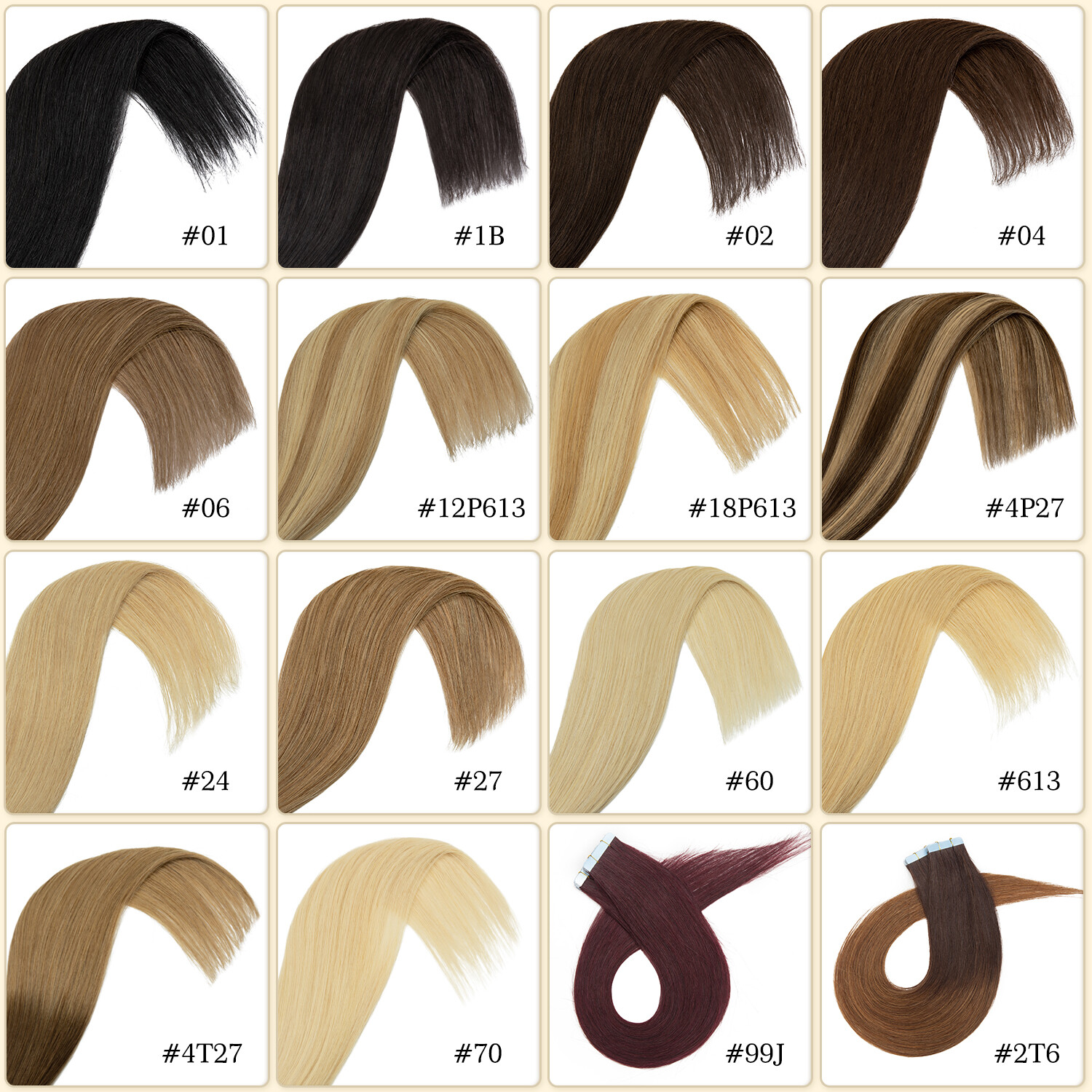 10/20/40/60PCS Tape In Real Remy Human Hair Extensions THICK Full Head Skin Weft