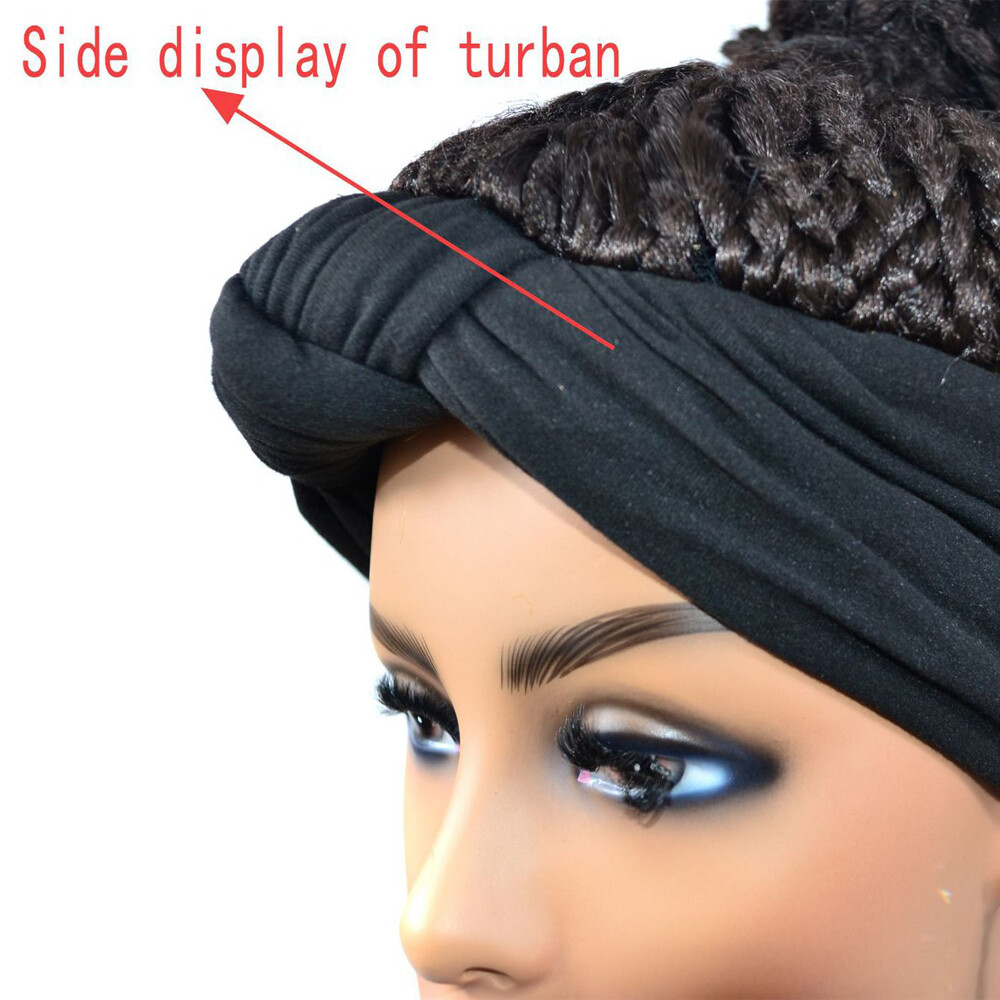 18″ Box Braids Headband wigs Braided Ponytails Turban Wigs Cornrow Braided Wigs