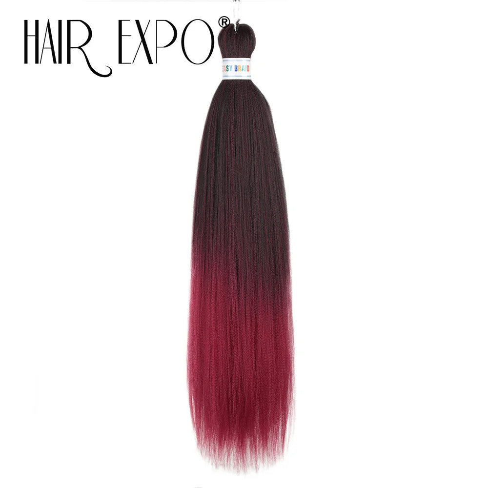 Purple Pre Stretched Braiding Hair Extensions 26Inch Synthetic Jumbo Braids For
