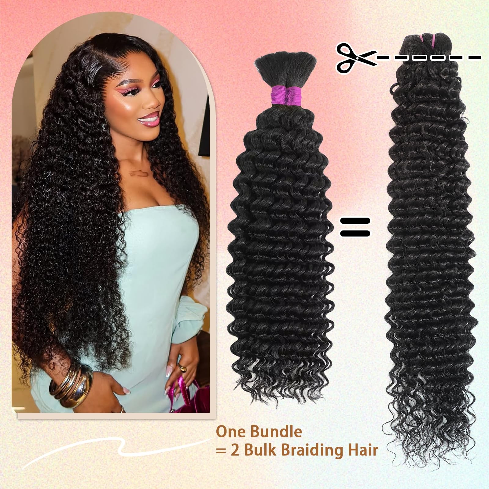 Indian Human Hair Deep Wave Bundles Virgin Remy Hair, No Tangle Shedding, Silky