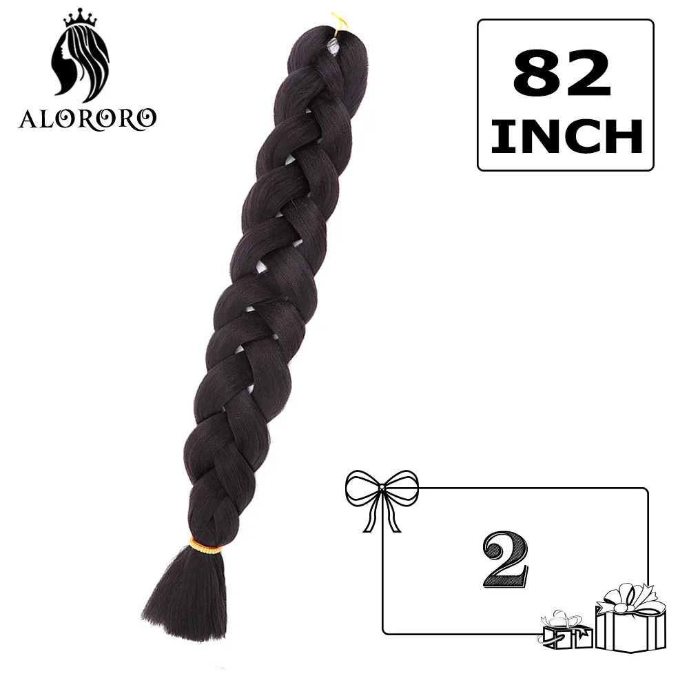 Alororo Synthetic 82 Inch Jumbo Braid Hair High Temp Fiber Purple Red