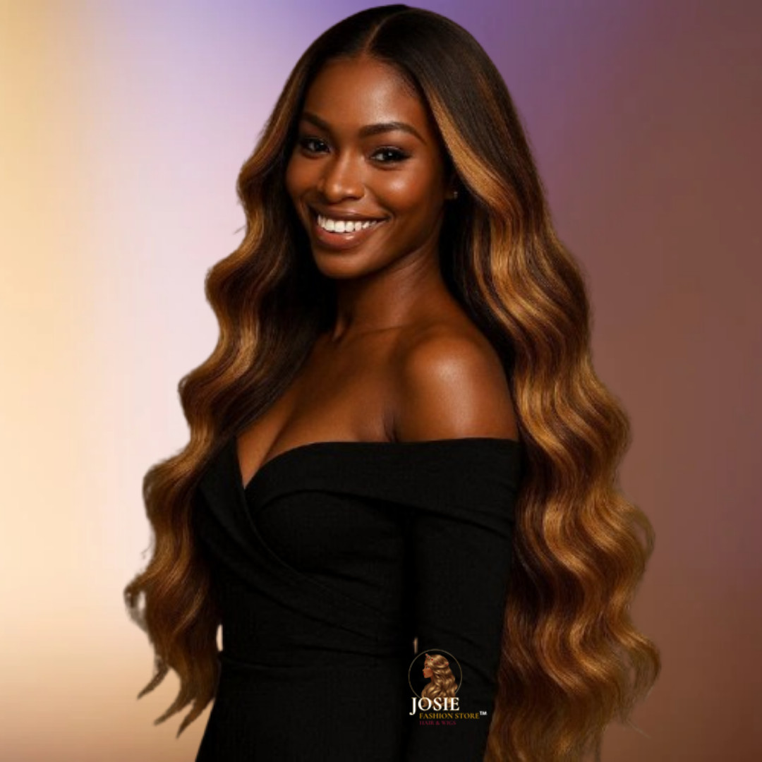 26″ Body Wave Lace Wig Ombre Honey Brown P4/27 100% Human Hair HD Lace Glueless