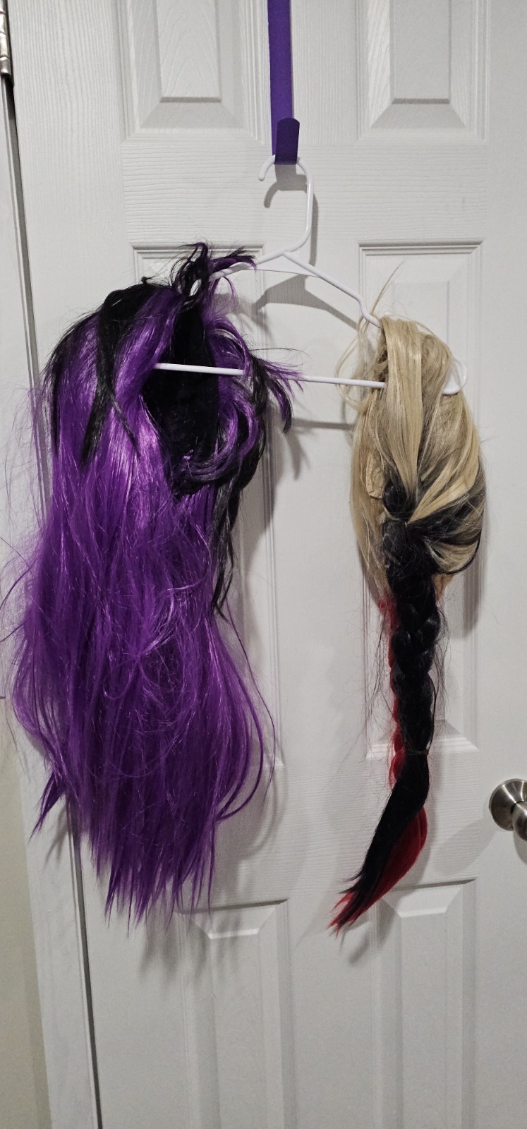 Cosplay Wigs Set Of 4: Blonde, Purple/Black, Purple/Green, Blonde/Red/Black