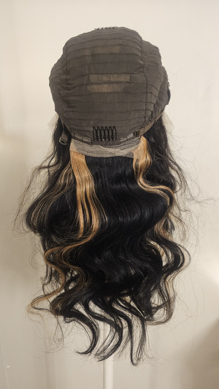 High Quality 24″ dark Brown With Ombre Highligh 100% Virgin Human Hair Lace Wig