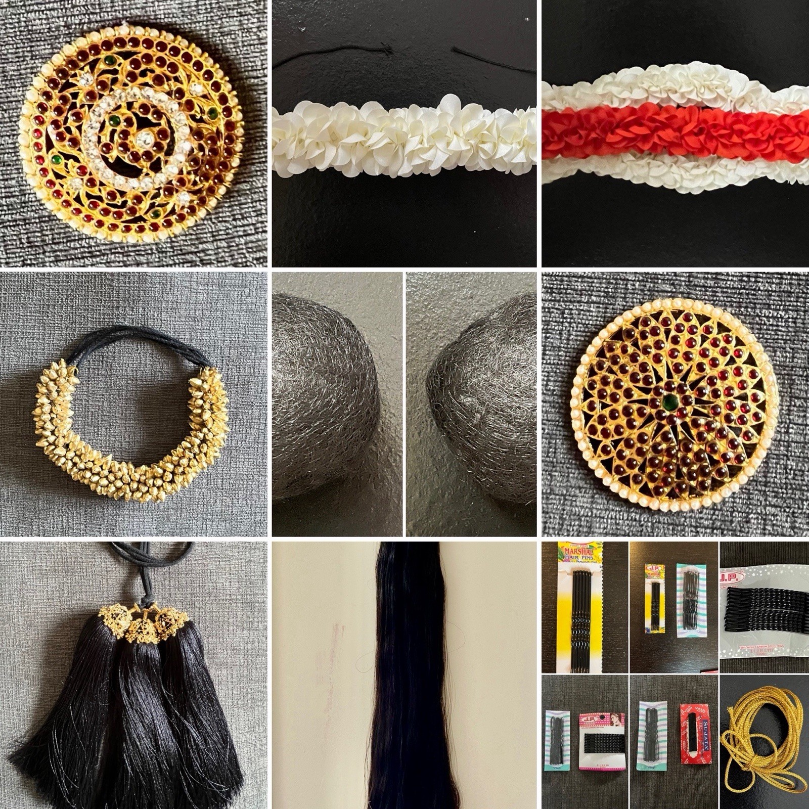 Bharatnatyam Bridal Hair Accessories Bundle Indian All Together With some FREE