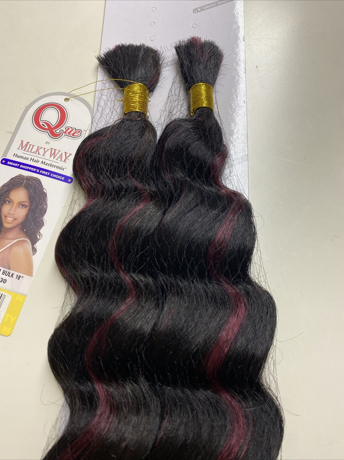 MILKY_WAY QUE HUMAN HAIR_MASTER MIX_LOOSE DEEP_BULK_18″_#P1B/530