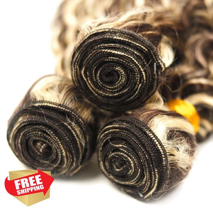 CrmBmod 22 Inch P4/613-Blonde-DP Deep Wave Human Hair Bundles