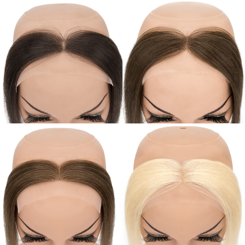 2*16CM Forehead Frontal Hairpiece Mens Toupee Hairline V Loop/Replacement System