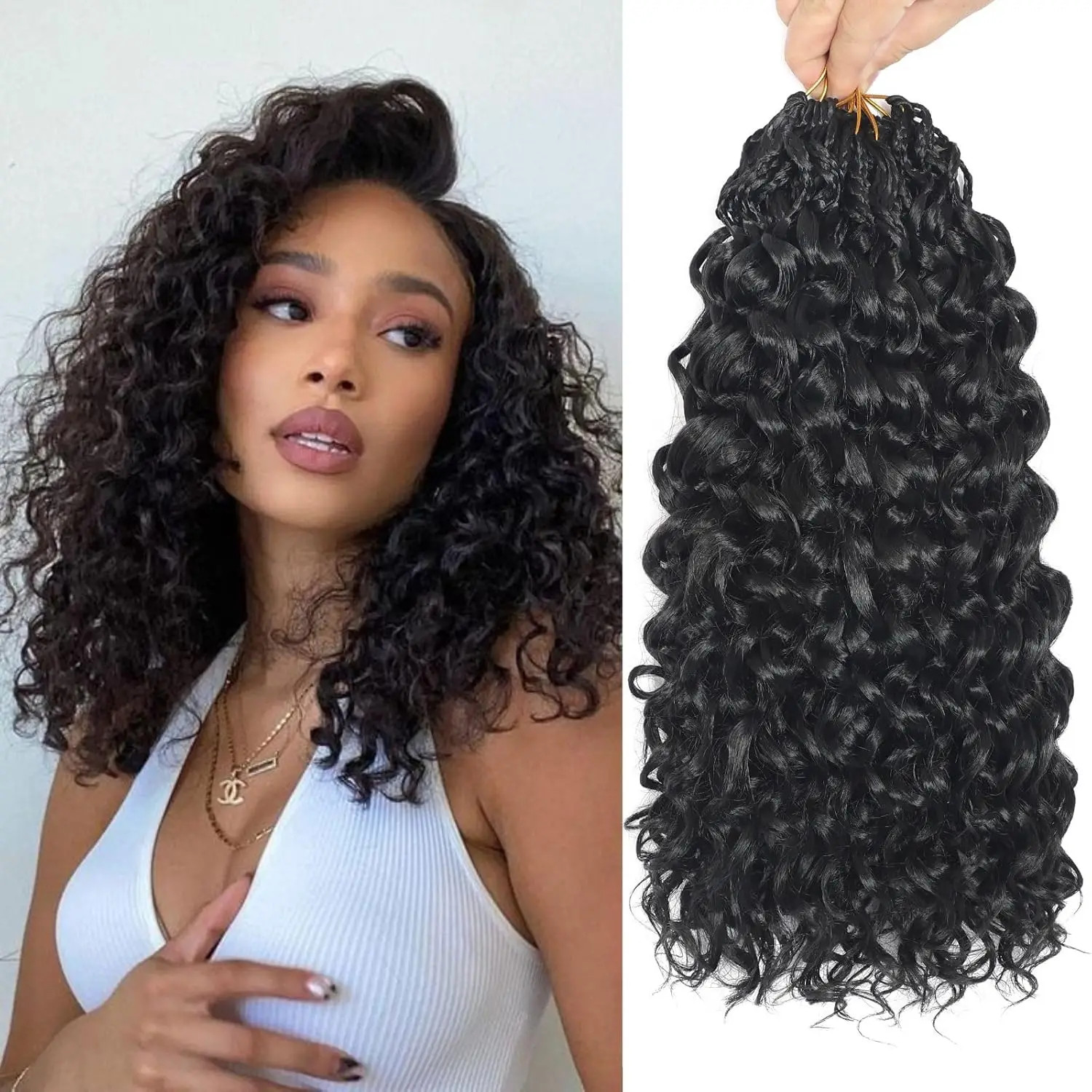 Short Pre-looped Go Go Curl Crochet Hair Ocean Wave Braiding Hair Extensions