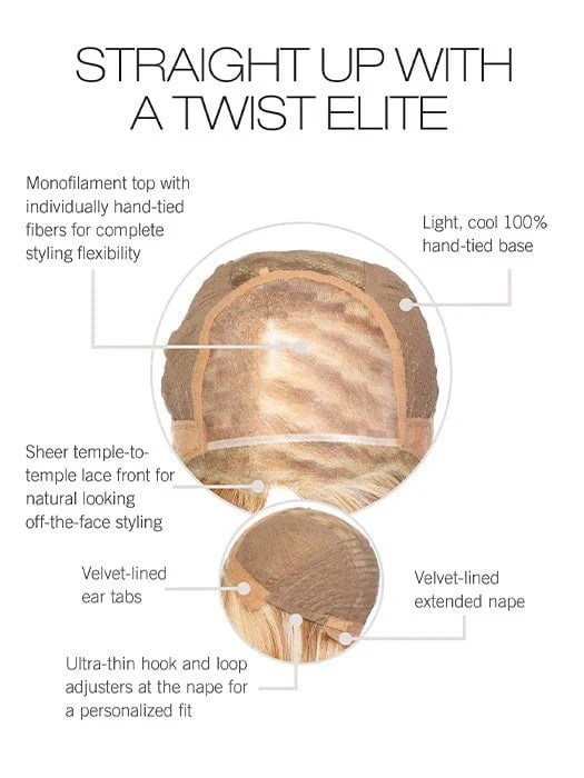 RW Straight Up With a Twist Elite Synthetic Wig Hand-Tied BLACK COFFEE