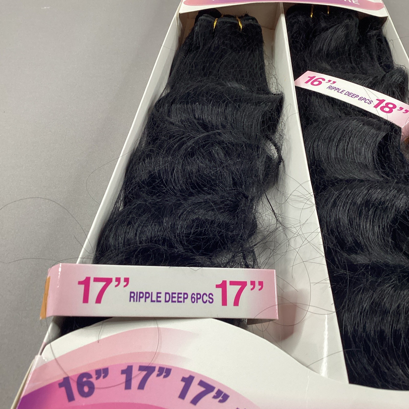 Ripple Deep #Jet Black 16” 18” All-in-One Premium Synthetic Hair Extensions